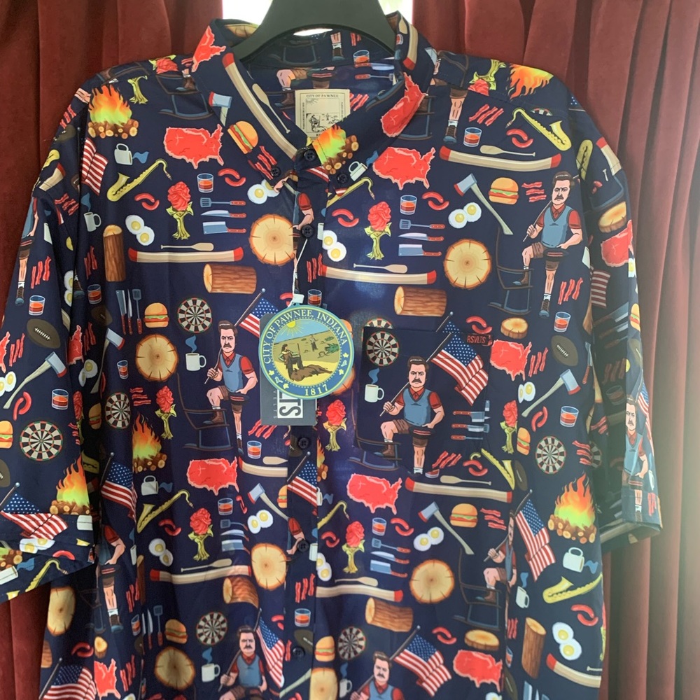 RSVLTS PARKS AND RECREATION SHIRT OF GREATNESS RON SWANSON KUNUFLEX 4XL BNWT